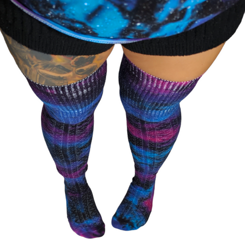 Tie Dye Galaxy Thigh High Boot Socks