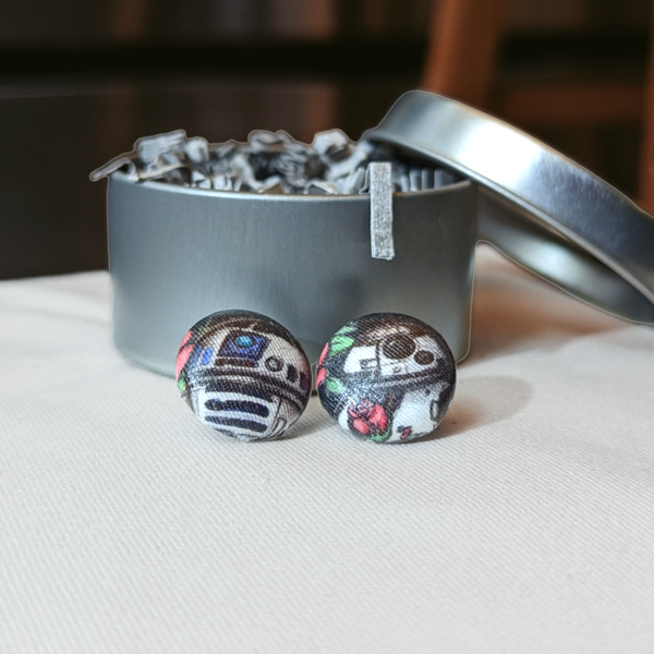 Droids Button Earrings