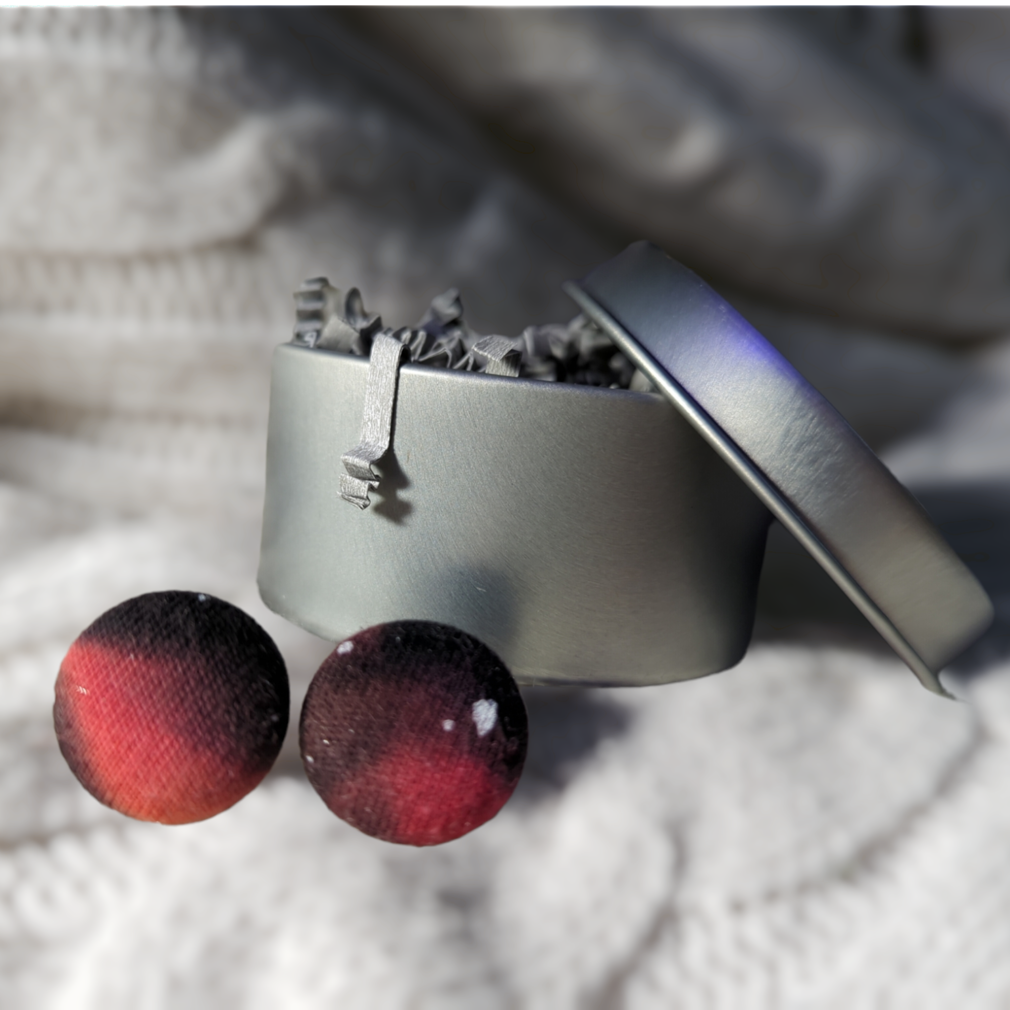 Hot Pink Galaxy Button Earrings