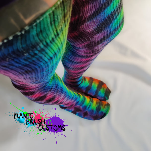 Tie Dye Thigh High Socks Rainbow