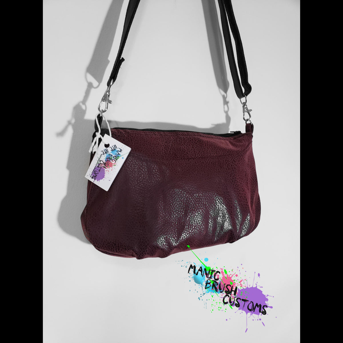 Faux leather shoudler bag