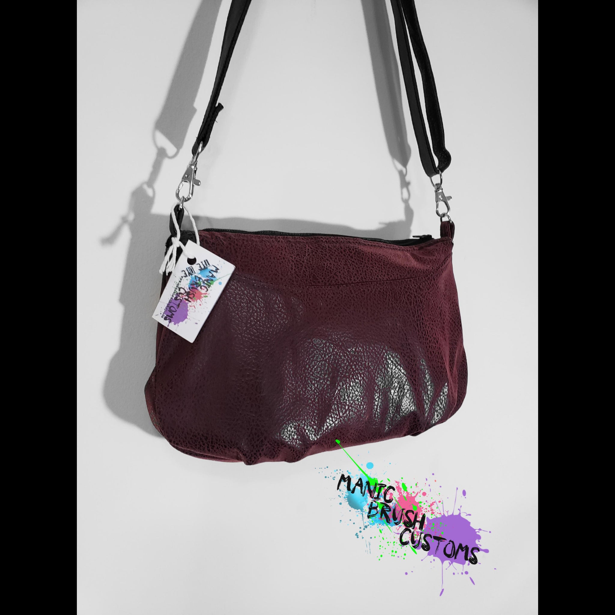 Faux leather shoudler bag
